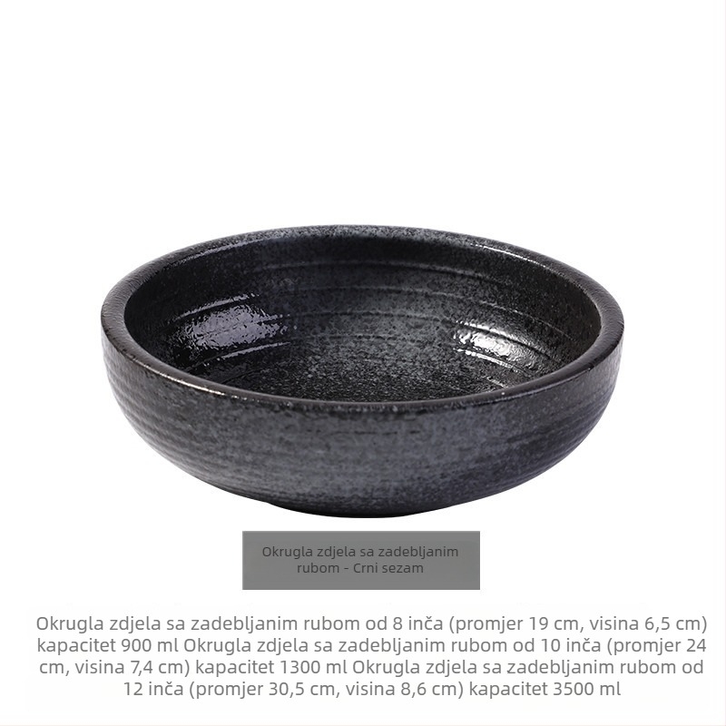 Porcelanska velika zdjela za juhu, okrugli oblik, pogodna za kuhanu ribu i začinjena jela, kućna uporaba, promjer 18–19 cm, retro stil