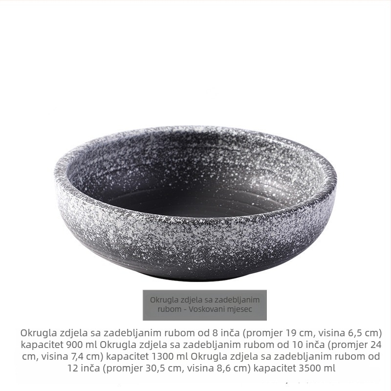 Porcelanska velika zdjela za juhu, okrugli oblik, pogodna za kuhanu ribu i začinjena jela, kućna uporaba, promjer 18–19 cm, retro stil