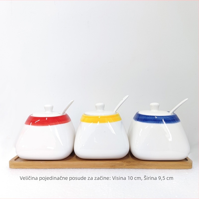 Mat keramičke posude u japanskom stilu, set od četiri posude za začine i sol, za restorane i hotele, elegantan stolni pribor