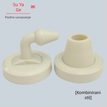 Podni vrata stopper sa silikonskom zaštitom, bez bušenja, bijeli plastični set za spavaću sobu