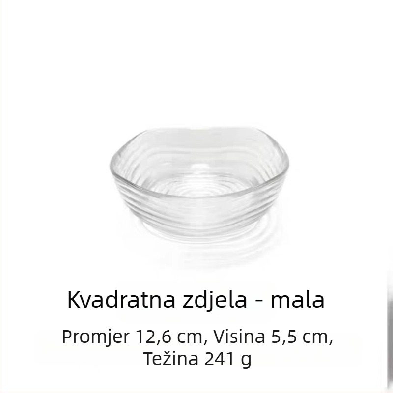 Debljano staklena ploča za voće, ukrasni dodatak dnevnom boravku, zdjela za rezance, otporna zdjela za salatu, pladanj za sjemenke, užine i deserte