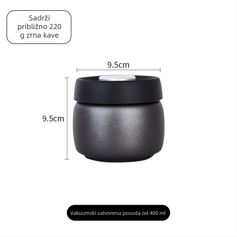 Kava posuda s vakuumskim zatvaranjem, 800–1000 ml, nehrđajući čelik 304, zaštita od svjetla