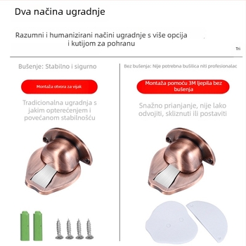 Podni magnetski zaustavljač vrata, bez bušenja, tih, nevidljiv dizajn, za spavaću sobu i kupaonicu