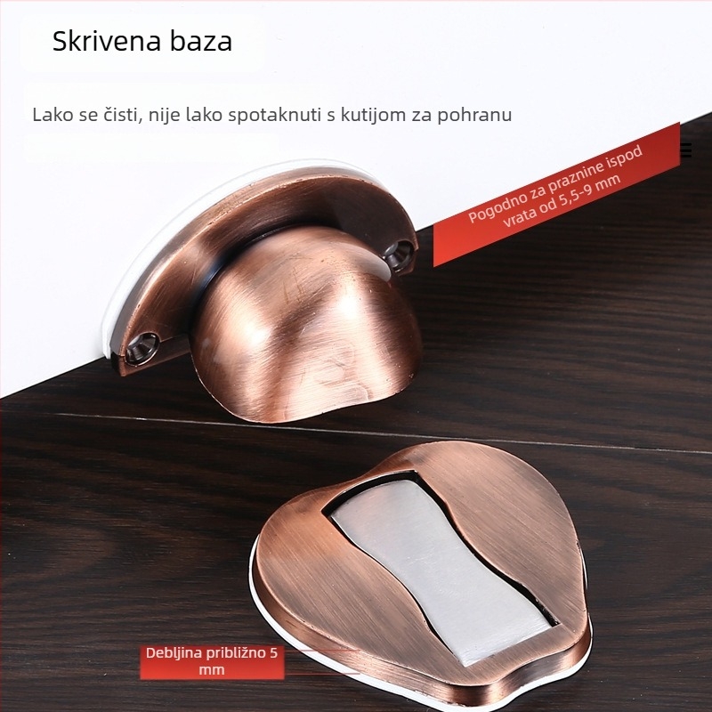 Podni magnetski zaustavljač vrata, bez bušenja, tih, nevidljiv dizajn, za spavaću sobu i kupaonicu