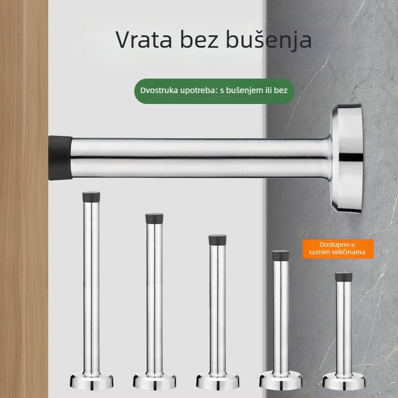 Produženi vrata stopper od nehrđajućeg čelika, bez bušenja – kućna zaštita vrata