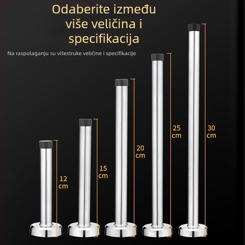 Produženi vrata stopper od nehrđajućeg čelika, bez bušenja – kućna zaštita vrata