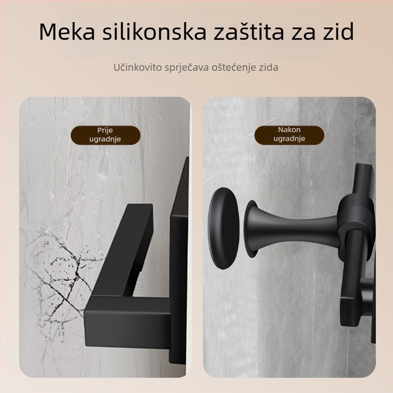 Silikonski vrata stopper s usisavanjem – bez bušenja, samoljepljiv, tih amortizer udaraca za vrata i prozore (kupaonica/WC)