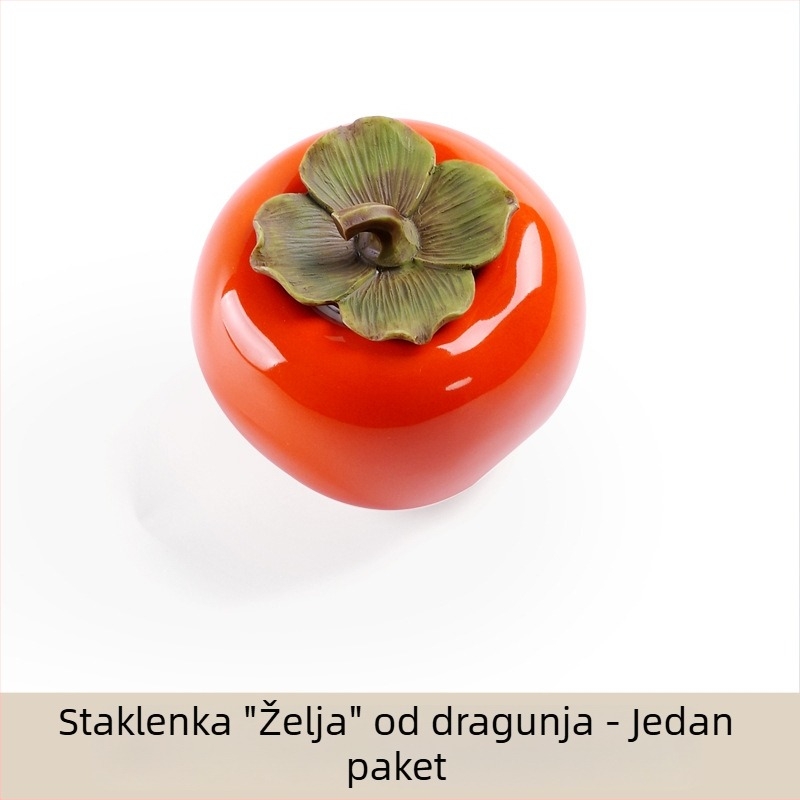 Keramička kutija za čaj s motivom kaki, sa zatvorenim poklopcem, darovna ambalaža