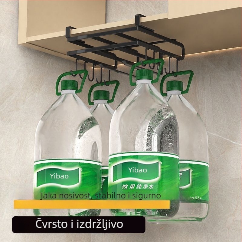 Zidni držač za dasku za rezanje i poklopce lonaca ispod kuhinjskog ormarića, višenamjenski spremnik za pohranu, bez bušenja
