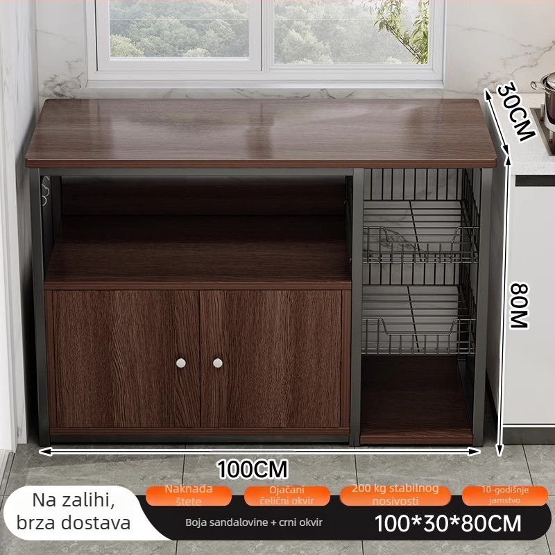 Kuhinjski višenamjenski stalak za pohranu, 3‑etažni stalak za mikrovalnu i posuđe, kućni zidni ormar za pohranu