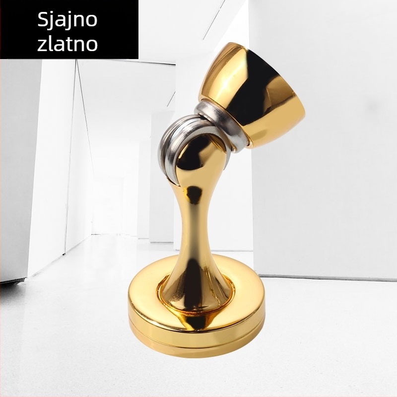 Zidni stopper za vrata od cinkovog legura, minimalistički dizajn, snažan magnetski zahvat, tih rad, za kupaonicu, skrivena ugradnja