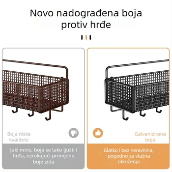 Zidni regał za pohranu bez bušenja, pogodan za spavaću sobu, kupaonicu i dom studenata, jednostavna ugradnja, bez traga