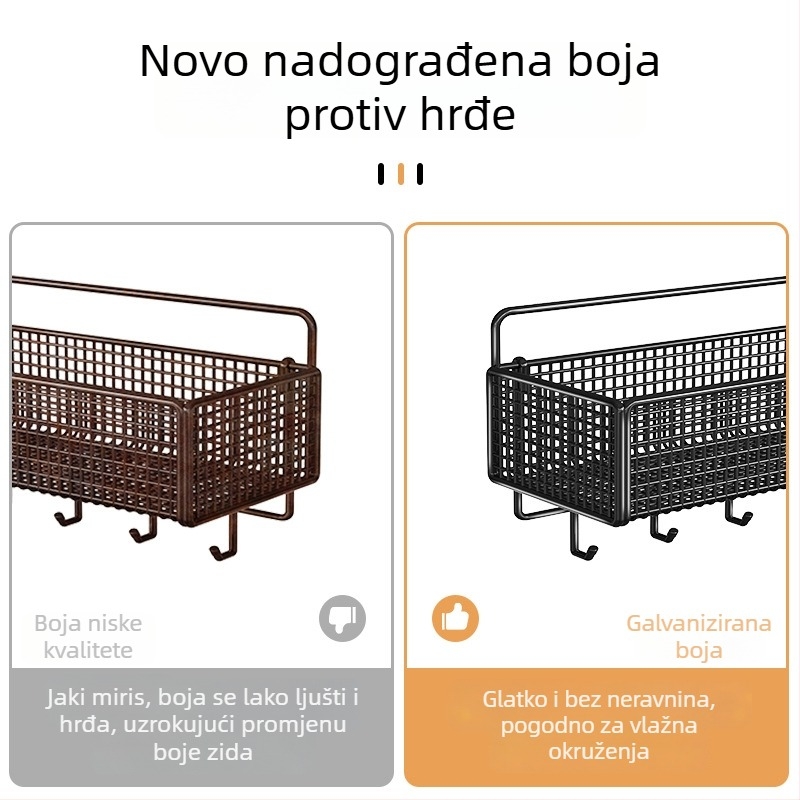Zidni regał za pohranu bez bušenja, pogodan za spavaću sobu, kupaonicu i dom studenata, jednostavna ugradnja, bez traga