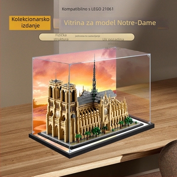 Prozirna akrilna kutija za izlaganje LEGO 21061 Notre Dame Building Series model, zaštita od prašine