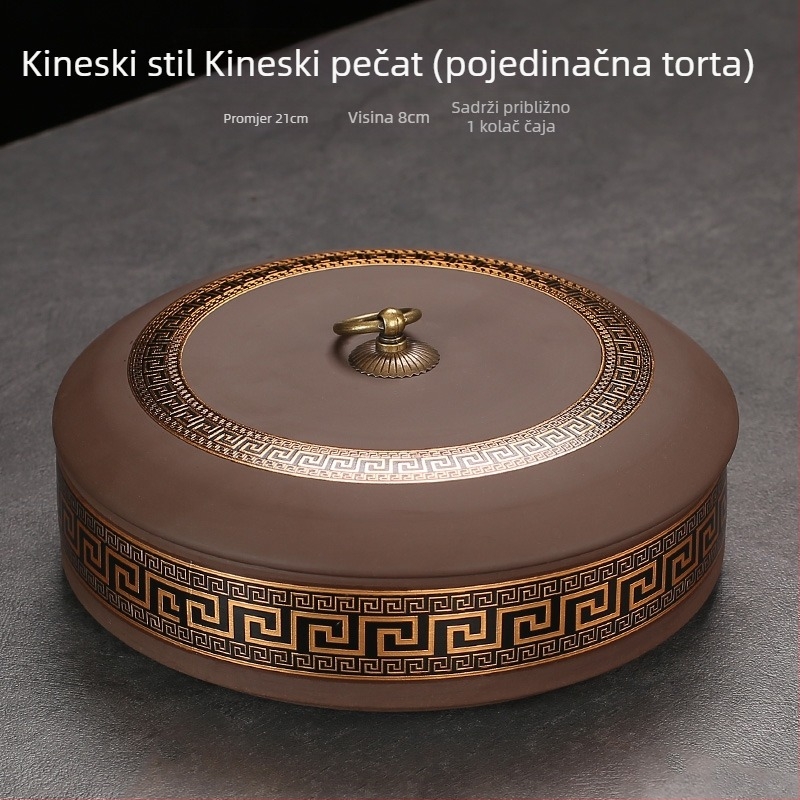 Kutija za pohranu Pu'er čaja, keramički spremnik od ljubičaste gline za kućnu uporabu