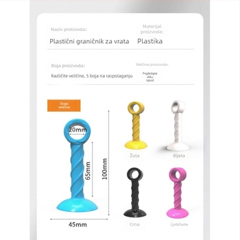 Prošireni 10 cm stopper za vrata, bez bušenja, zaštitna podloga za kvaku vrata, silikon-plastični za kupaonska vrata, model E18