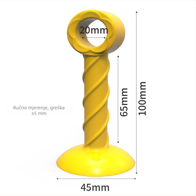 Prošireni 10 cm stopper za vrata, bez bušenja, zaštitna podloga za kvaku vrata, silikon-plastični za kupaonska vrata, model E18
