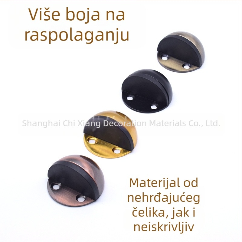 Nerđajući čelični gornji stop dveri, bez bušenja, za staklena vrata
