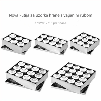 Kutija od nehrđajućeg čelika 304 za začine i uzorke hrane za kantine, škole i vrtiće