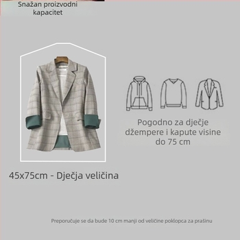 Prozirna zaštitna navlaka za odjeću, visi tip, duga prozirna navlaka za kapute i odijela, kućna uporaba