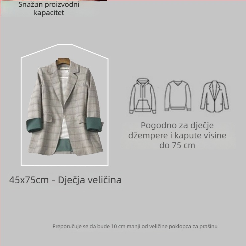Prozirna zaštitna navlaka za odjeću, visi tip, duga prozirna navlaka za kapute i odijela, kućna uporaba