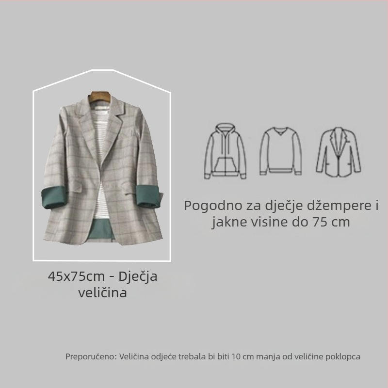 Prozirna zaštitna navlaka za odjeću, visi tip, duga prozirna navlaka za kapute i odijela, kućna uporaba
