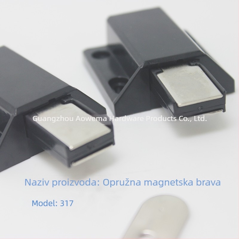 Pružni magnetski zasun za staklena vrata — aktiviran dodirom, snažan magnet, bez ručke