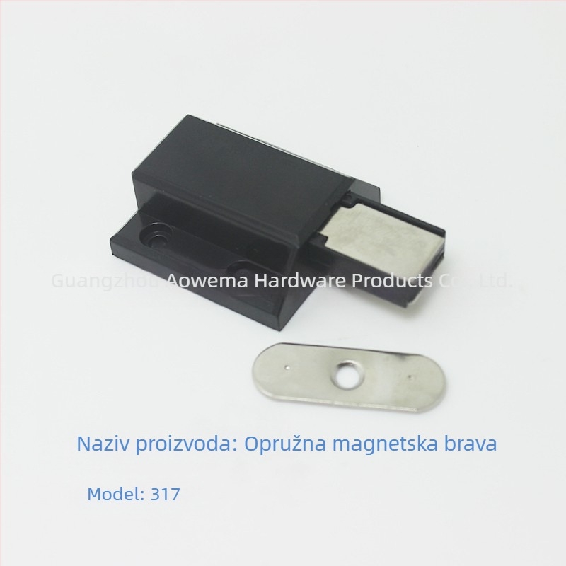 Pružni magnetski zasun za staklena vrata — aktiviran dodirom, snažan magnet, bez ručke