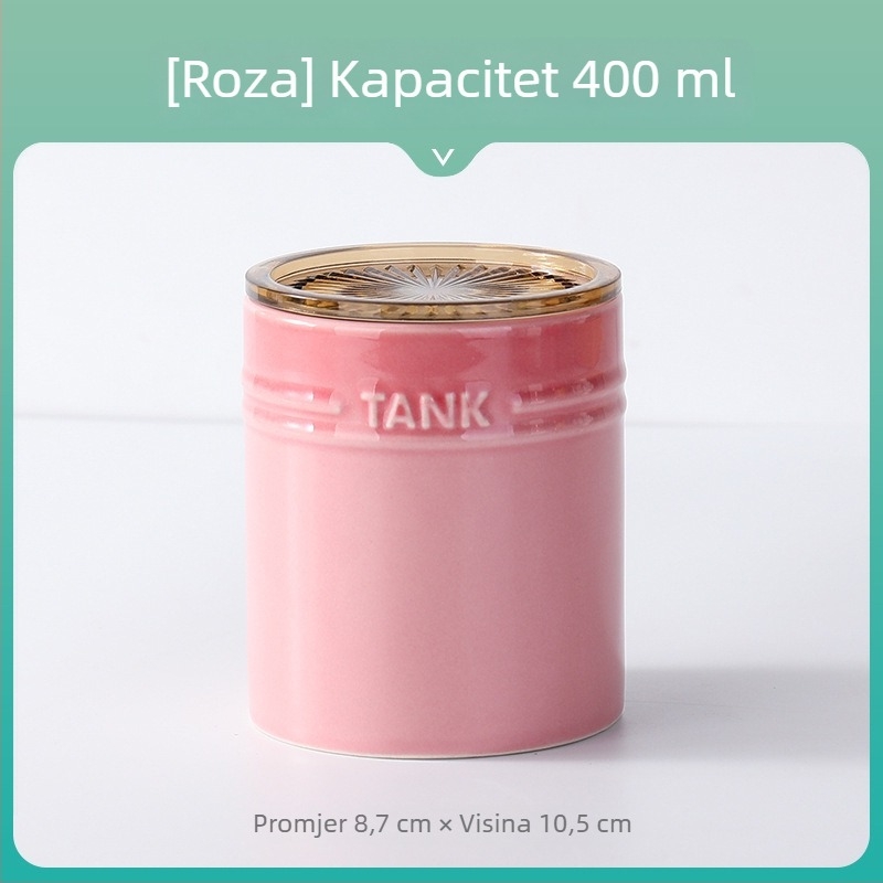 Šarena keramička posuda za pohranu s poklopcem za kuhinju – za žitarice, kavu, čaj i slatkiše.