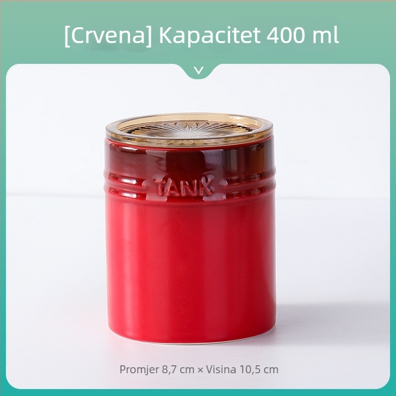 Šarena keramička posuda za pohranu s poklopcem za kuhinju – za žitarice, kavu, čaj i slatkiše.
