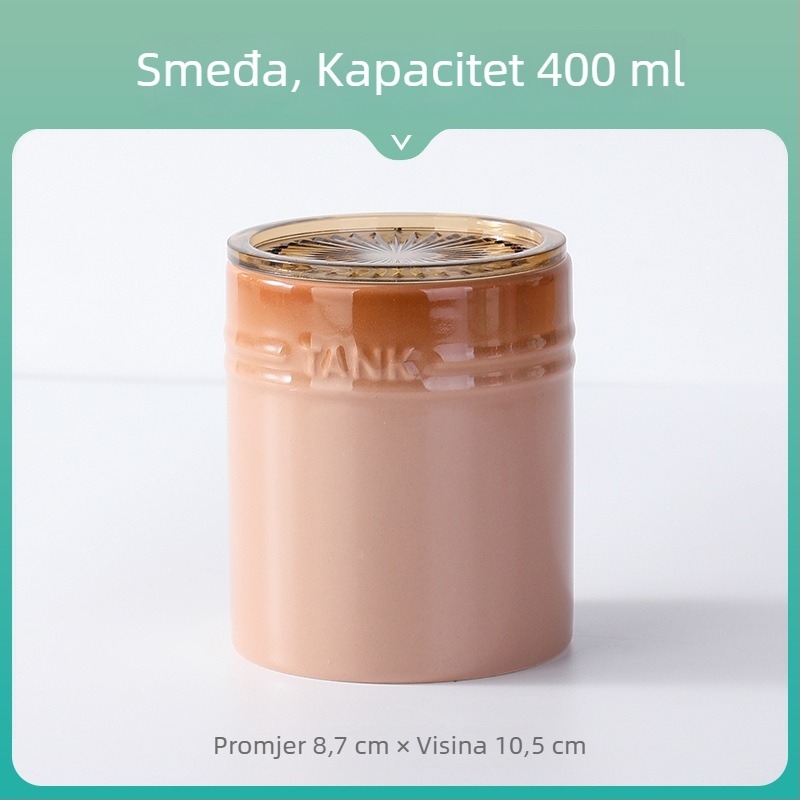 Šarena keramička posuda za pohranu s poklopcem za kuhinju – za žitarice, kavu, čaj i slatkiše.