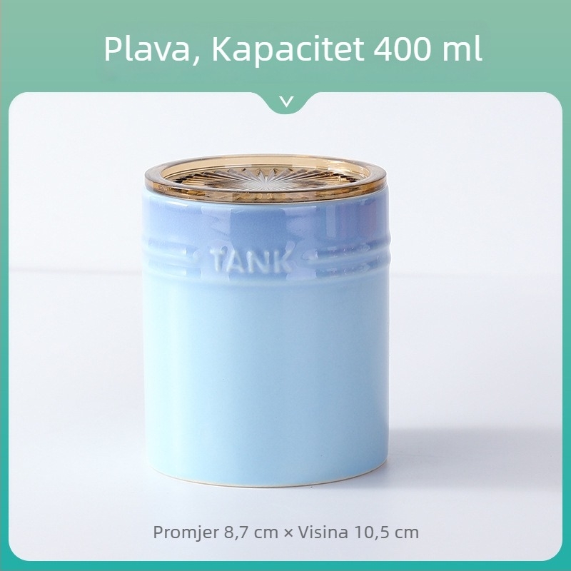 Šarena keramička posuda za pohranu s poklopcem za kuhinju – za žitarice, kavu, čaj i slatkiše.