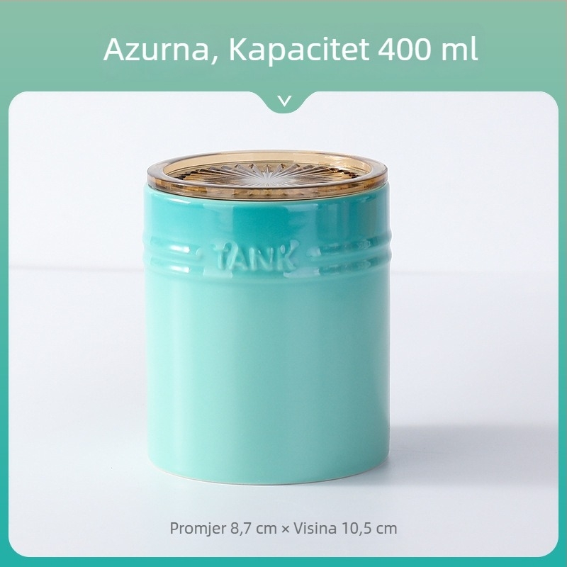 Šarena keramička posuda za pohranu s poklopcem za kuhinju – za žitarice, kavu, čaj i slatkiše.