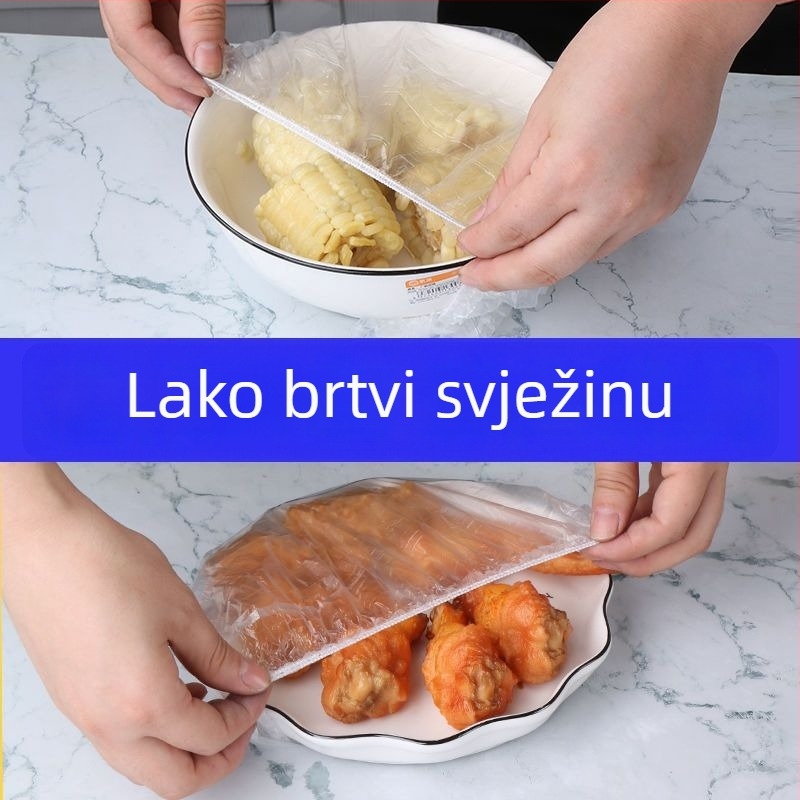 Veliki set jednokratnih plastičnih folija za hranu i mikrovalno siguran poklopac za posuđe