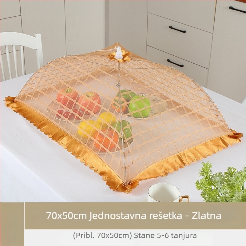 Sklopivi poklopac za hranu s mrežicom protiv muha, za kuhinju i blagovaonu, velikog formata