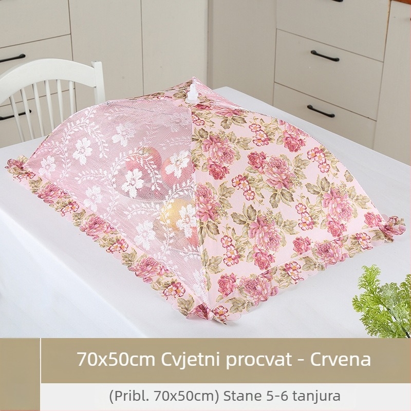 Sklopivi poklopac za hranu s mrežicom protiv muha, za kuhinju i blagovaonu, velikog formata