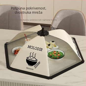 Sklopivi mrežasti poklopac za stol za jelo, štiti od prašine i muha, pokriva ostatke hrane, prehrambena kvaliteta