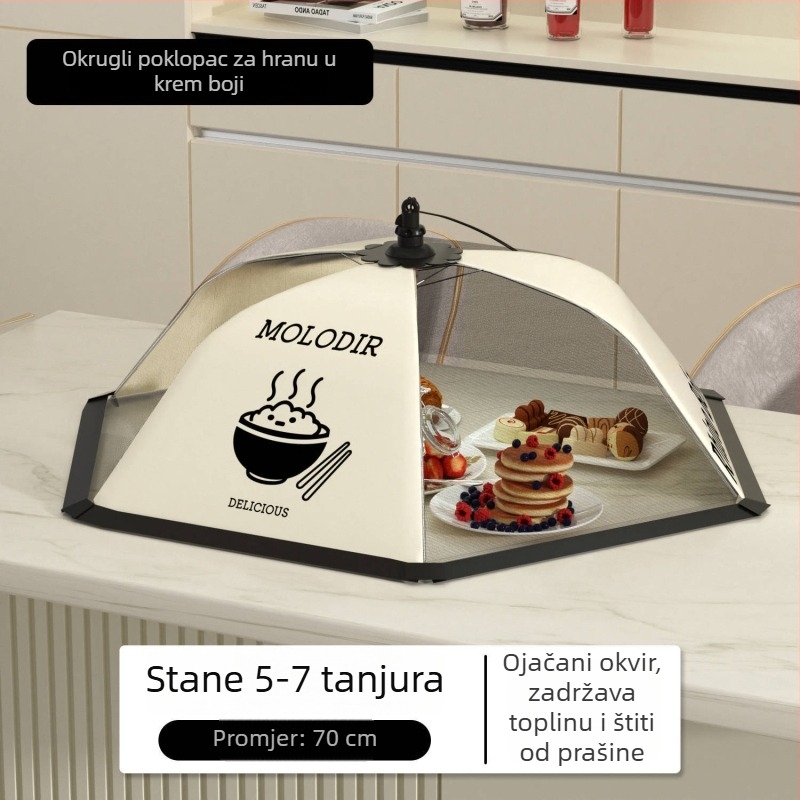 Sklopivi mrežasti poklopac za stol za jelo, štiti od prašine i muha, pokriva ostatke hrane, prehrambena kvaliteta