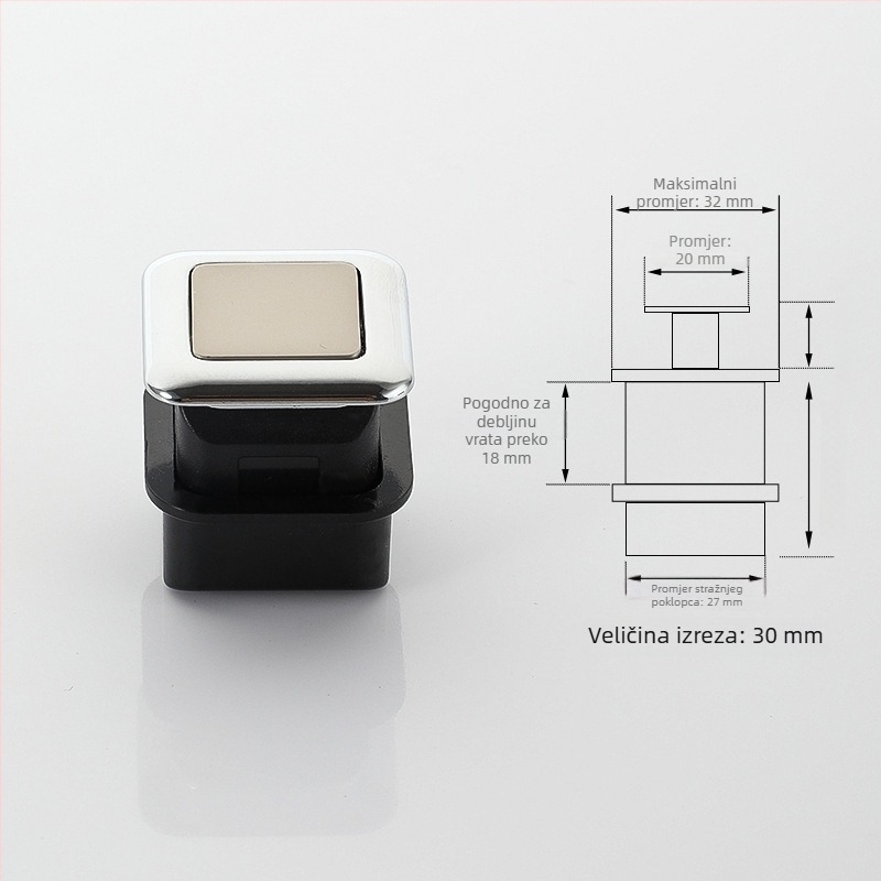 Drška za ormar od aluminijske legure, modern minimalistički stil, mala ručka s jednim otvorom