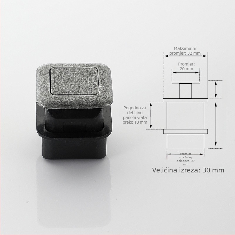 Drška za ormar od aluminijske legure, modern minimalistički stil, mala ručka s jednim otvorom