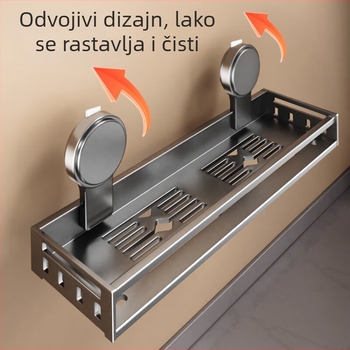 Kuhinjska polica za začine sa usisnom čašom, zidna bez bušenja