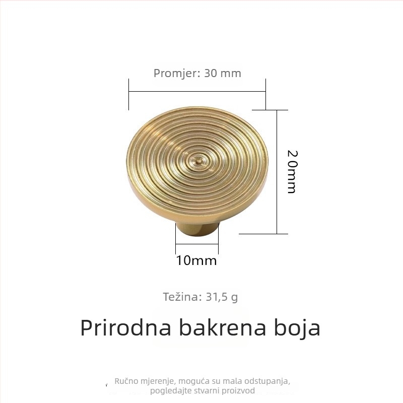 Mesingana ručkica s jednim otvorom za ladice, ormariće i vrata ormara – moderni minimalistički dizajn