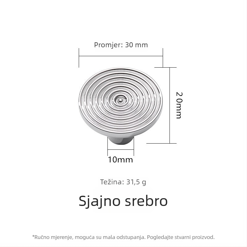 Mesingana ručkica s jednim otvorom za ladice, ormariće i vrata ormara – moderni minimalistički dizajn