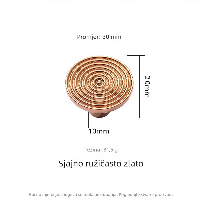 Mesingana ručkica s jednim otvorom za ladice, ormariće i vrata ormara – moderni minimalistički dizajn