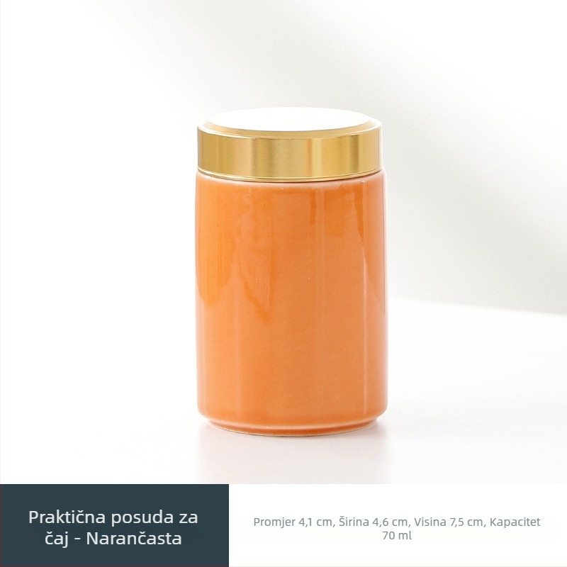 Mini keramička kutija za čaj s glazurom u boji, vodootporna i hermetički zatvara se, s logotipom