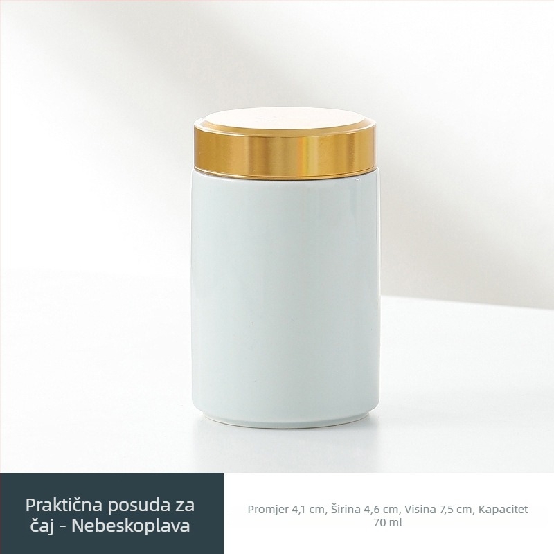 Mini keramička kutija za čaj s glazurom u boji, vodootporna i hermetički zatvara se, s logotipom