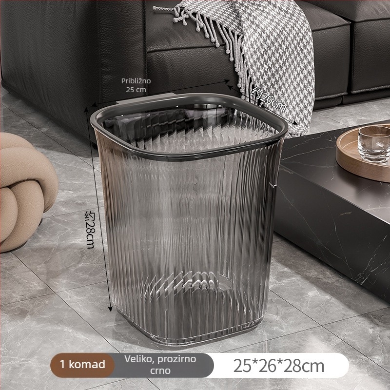 Kućna kanta za smeće, kvadratnog oblika, bez poklopca, kapacitet više od 12 L, pogodna za dnevni boravak, kuhinju, kupaonicu i spavaću sobu
