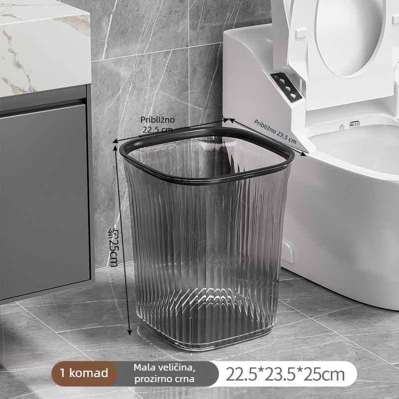 Kućna kanta za smeće, kvadratnog oblika, bez poklopca, kapacitet više od 12 L, pogodna za dnevni boravak, kuhinju, kupaonicu i spavaću sobu