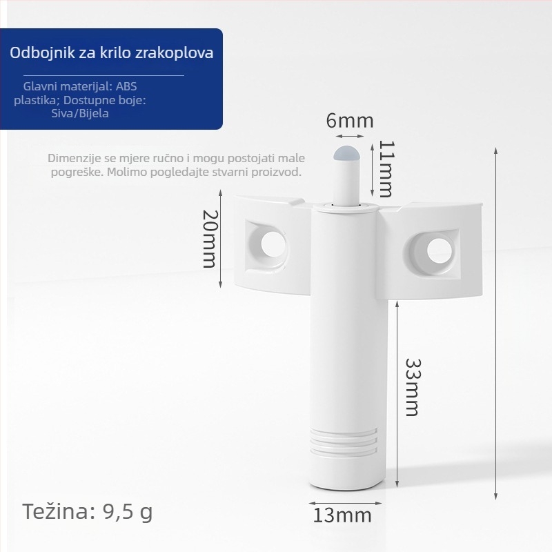 Tlmivač vrata ormara – tiho ublažavanje udara za garderobu (bez ručke)