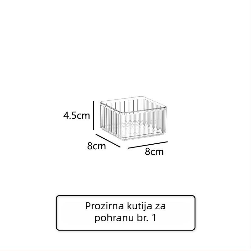 Prozirna akrilna kutija za kozmetiku s ladicom i ugrađenim policama, za radnu površinu toaletnog stola.